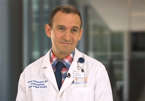 Dr Jared Christophel discussing reconstructive surgery for the face.