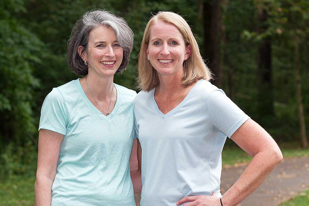 When surgery became the only option for relieving hip pain, physical therapist Amy Boyer (right) turned to her patient, Diddy Morris, for moral support.