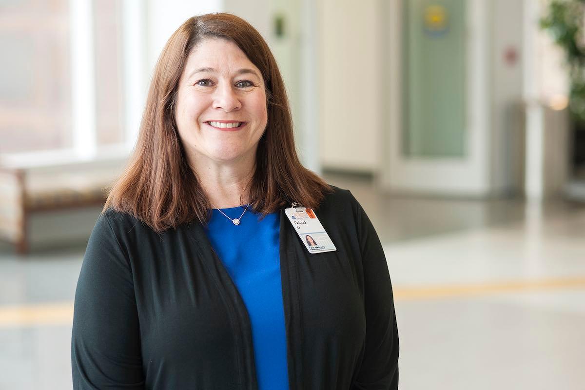 Patty at her job at UVA Health in April 2019