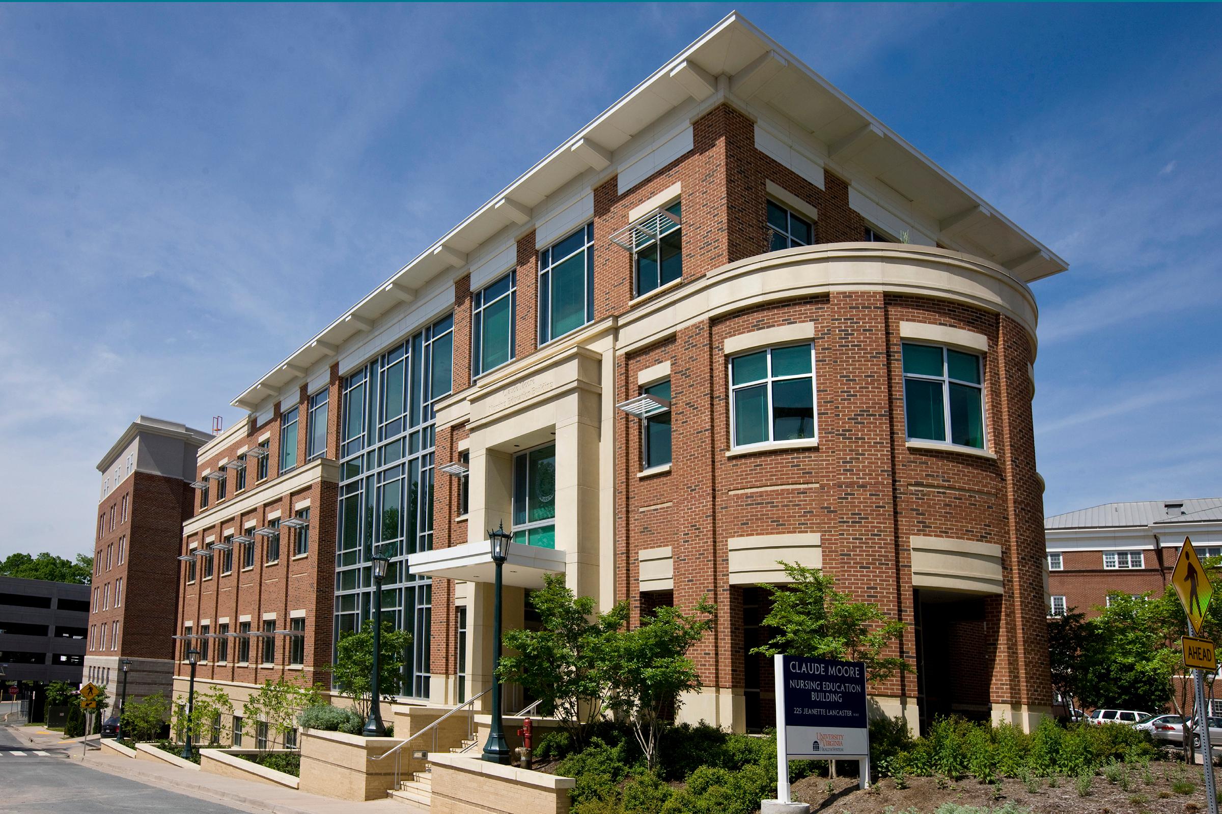 The Claude Moore Nursing Education Building at the UVA School of Nursing.
