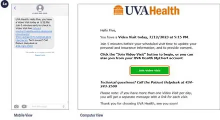Step 1a of connecting to your virtual visit