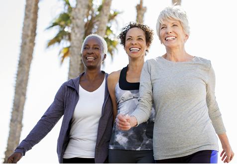 3 Healthy Seniors walking