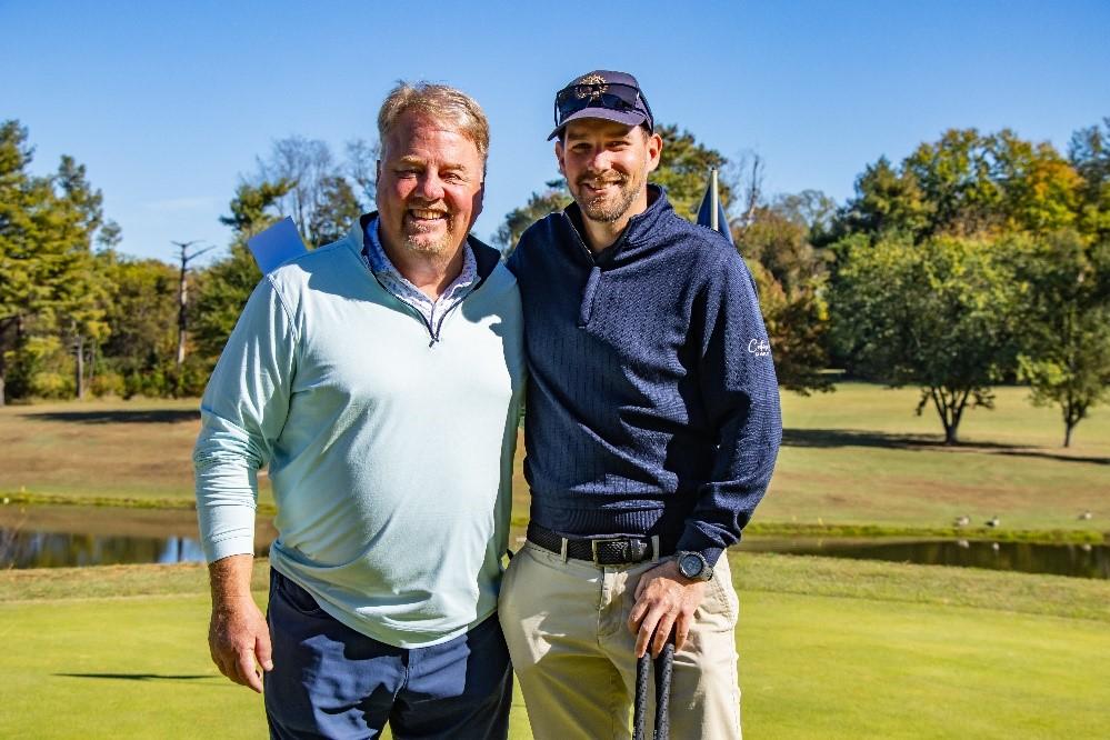 Rich Harrington, Chair of the UVA Health Culpeper Classic Golf Committee and Kyle Linski, winner of Closest-to-the-Pin Shootout