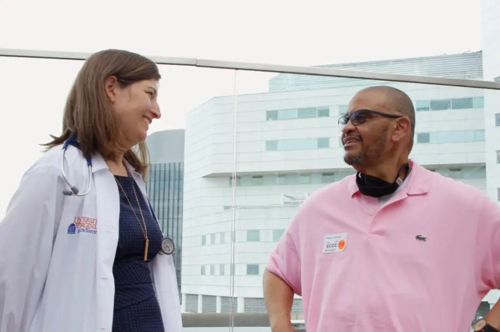 Charley with his nurse practitioner, Reagan Thompson