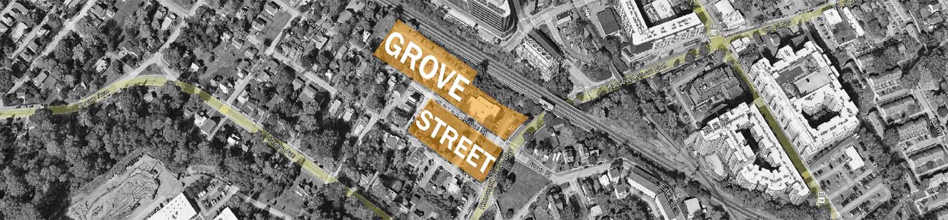 A map view showing the Grove Street community project area