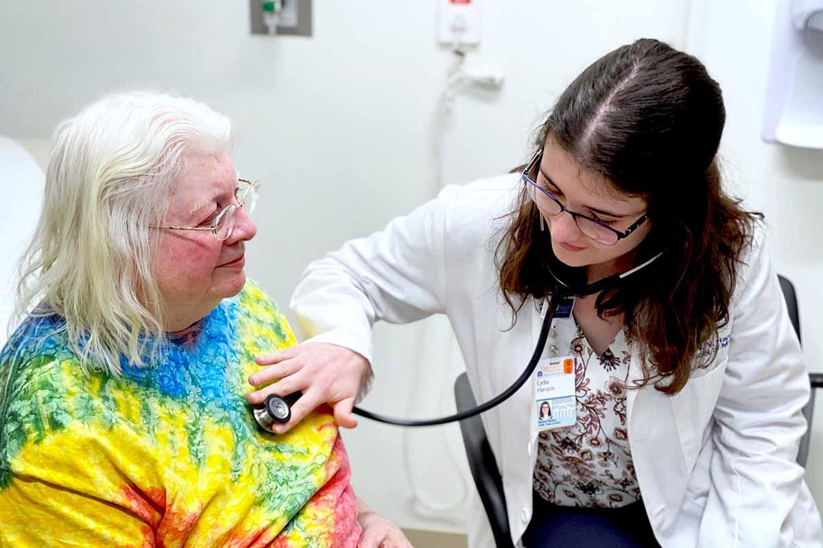 Lydia Hanson (right) joined Patricia Otterness' care team when she was a first-year medical student. Photo courtesy Patricia Otterness. 