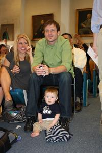 Ryan Harris celebrates his acceptance into an internal medicine residency program with his family.