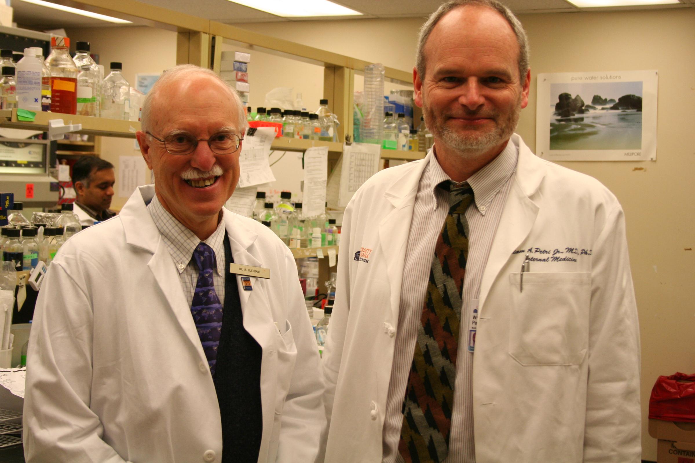 Richard L. Guerrant, MD, (left) and William A. Petri, Jr., MD, PhD