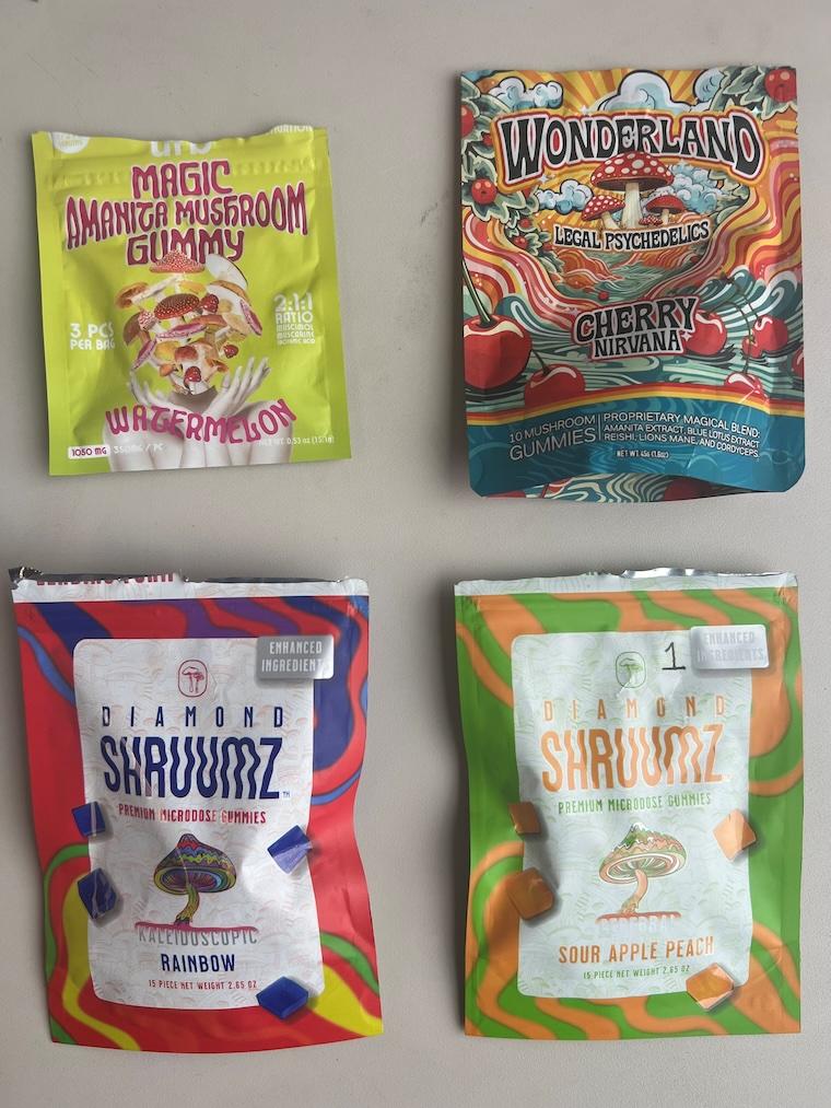Packing from mushroom gummies purchased by investigators after five people were sickened.