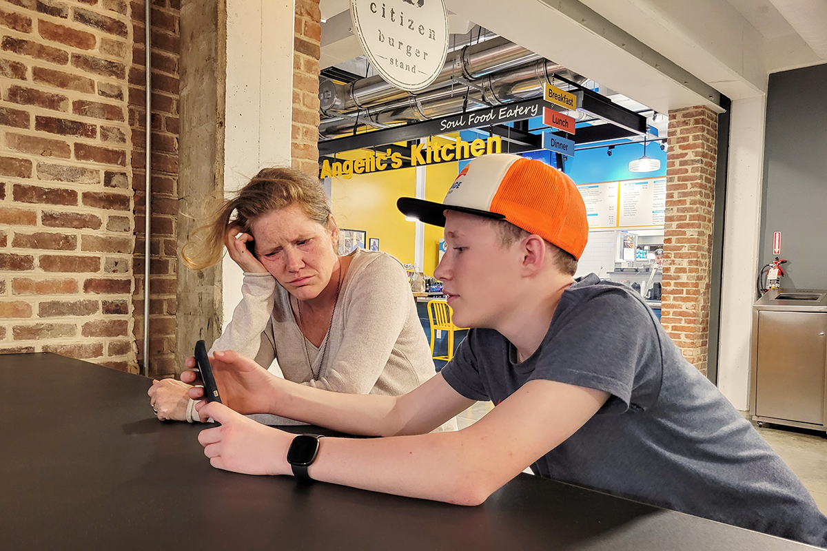 My Gen Z teen baffling me with his phone.