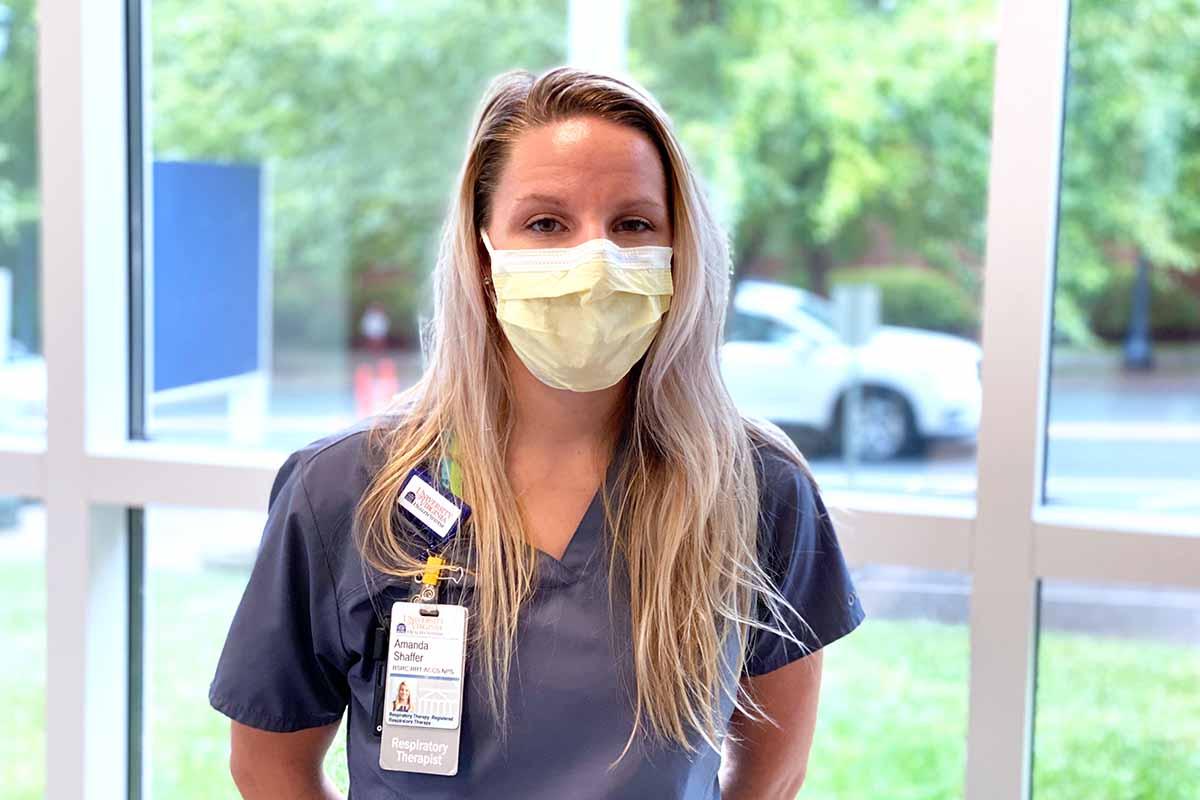 Respiratory therapist Amanda Shaffer works with pediatric patients. 