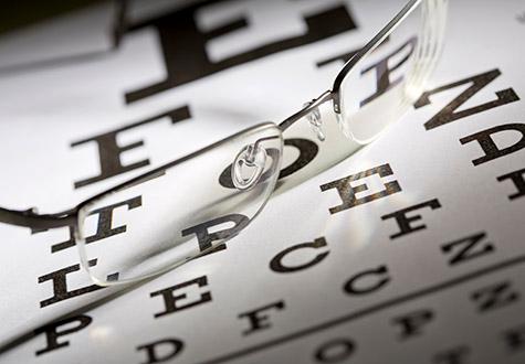 glasses on eye exam