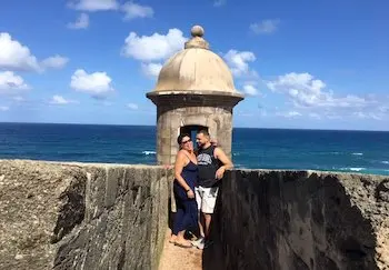 Elizabeth and her husband on vacation