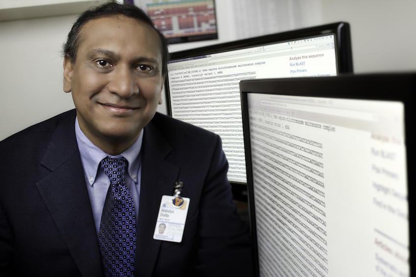 Anindya Dutta, MD, PhD, has discovered a genetic weakness in certain prostate cancers and lymphomas.