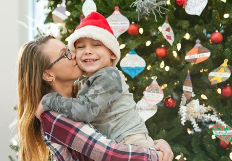 family members hugging during UVA medical center holiday events