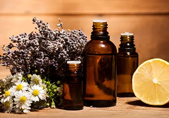 Chamomile, lemon and lavender essential oils