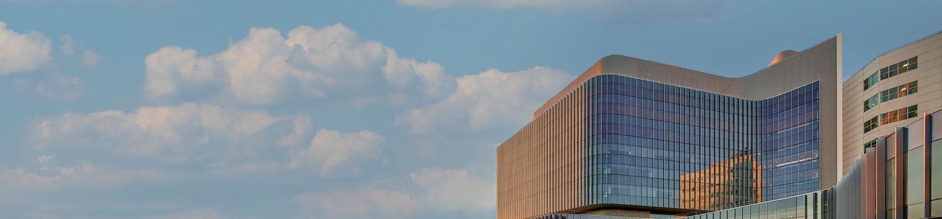 bed tower with sky - UVA Health, innovation leader in medicine